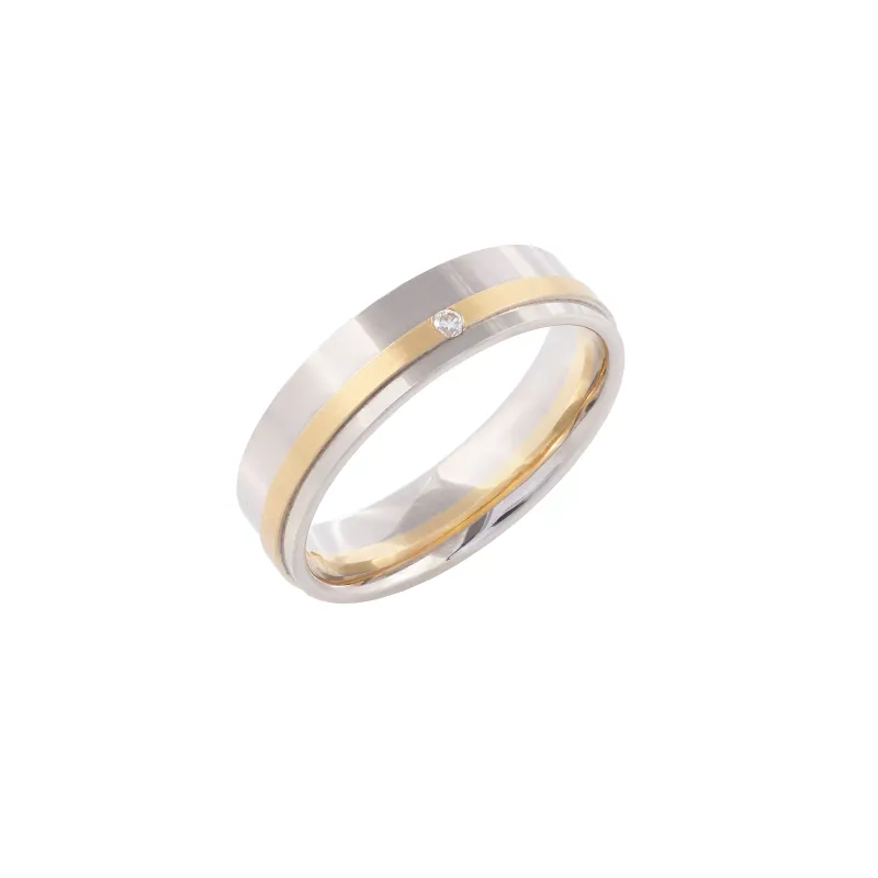 Meister Bicolor Wedding Ring with Diamonds 12.8585.01