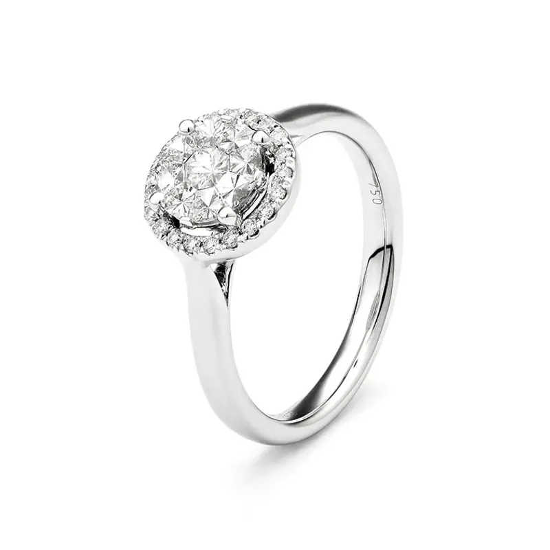 Marcolino Anel Ouro Branco com Diamantes R0959104ZWA14G