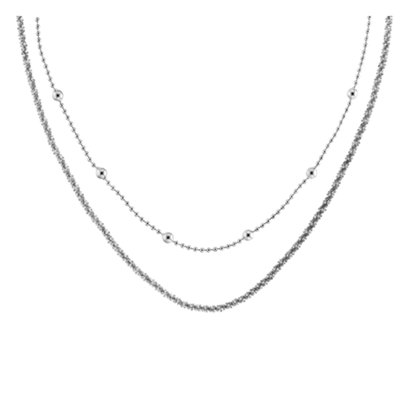 Calvin Klein Colar Duplo Prateado 35000949