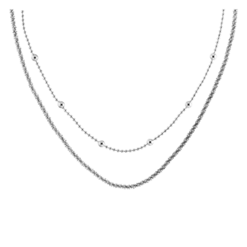 Imagem Colar Duplo Prateado