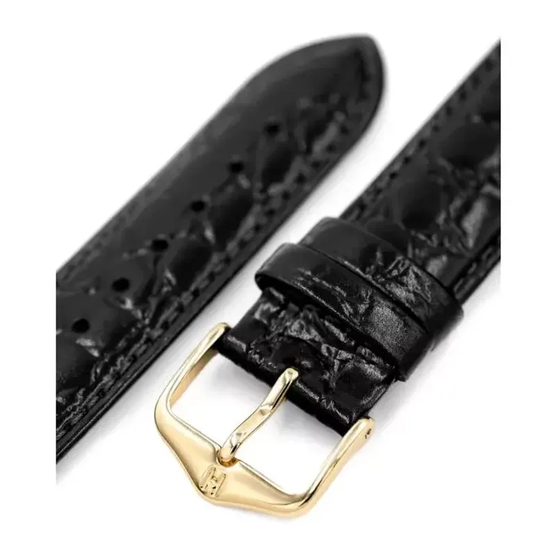 Hirsch Bracelet Crocograin L Black 12322850-1-12