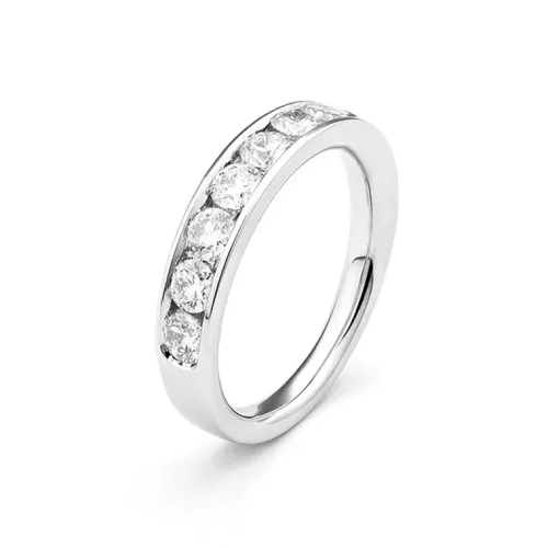 Imagem Anel Memória Ouro Branco com Diamantes