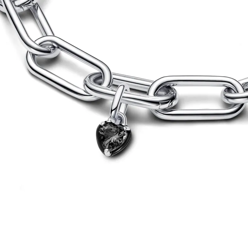 Pandora Heart sterling silver mini dangle with black crystal and bla 793042C01