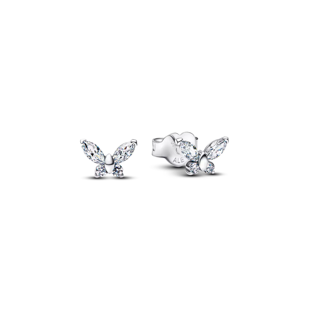 PANDORA Butterfly sterling silver stud earrings 294263C01