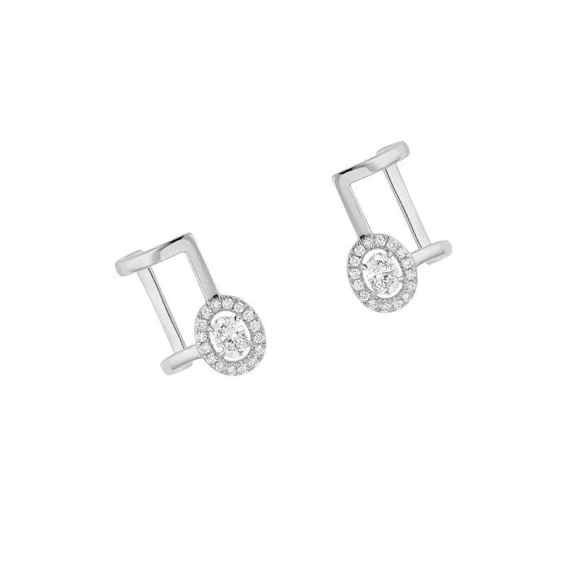 Messika Brincos Glam Azone Ouro Branco com Diamantes MEK.22.BR.6174.WG