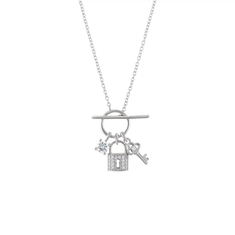 Unike Colar Valentines Key and Locket Silver UK.CL.JT0025.00.00