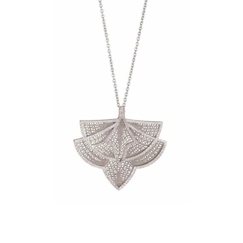Eleutério Colar Couture Ouro Branco com DIamantes CLOB0138