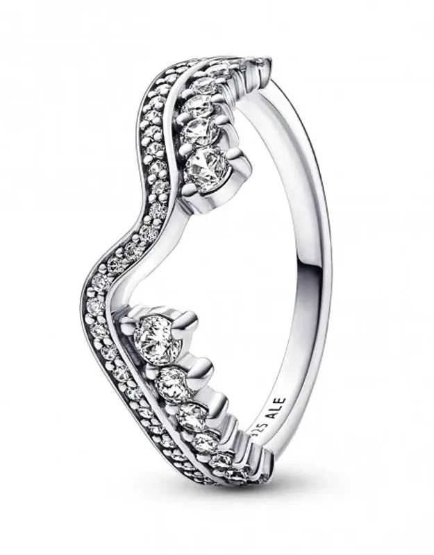 Pandora Anel Sparkling Asymetrics Wave 192543C01-52