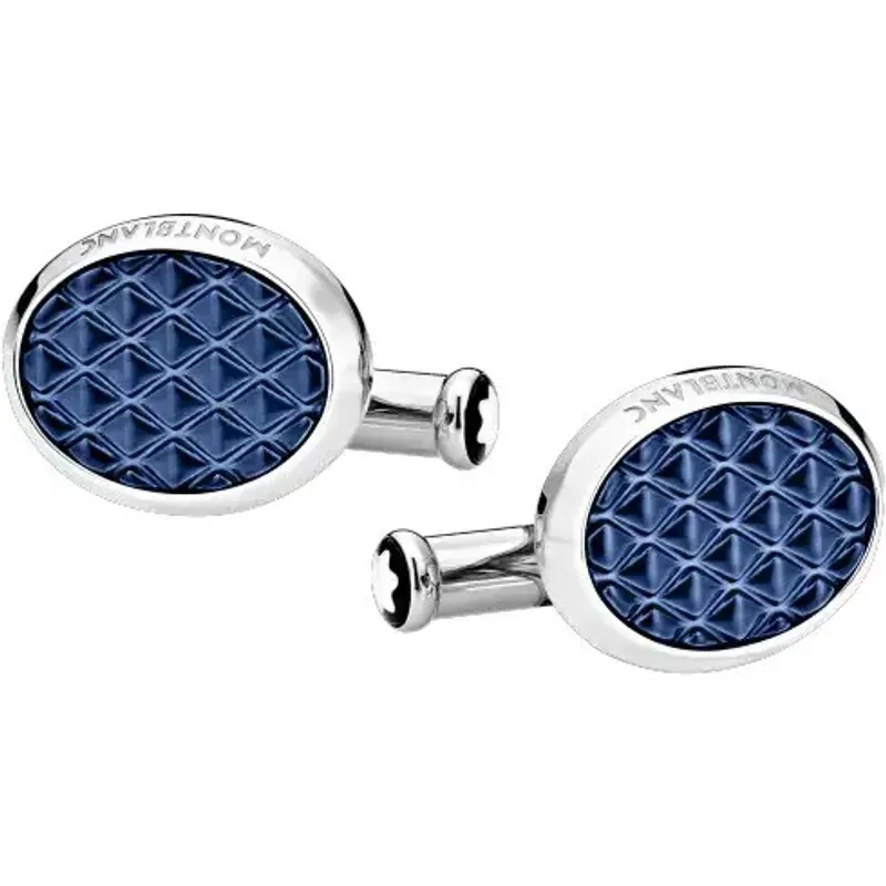 Montblanc Meisterstück Botões de Punho Oval Steel Lacquer 126132