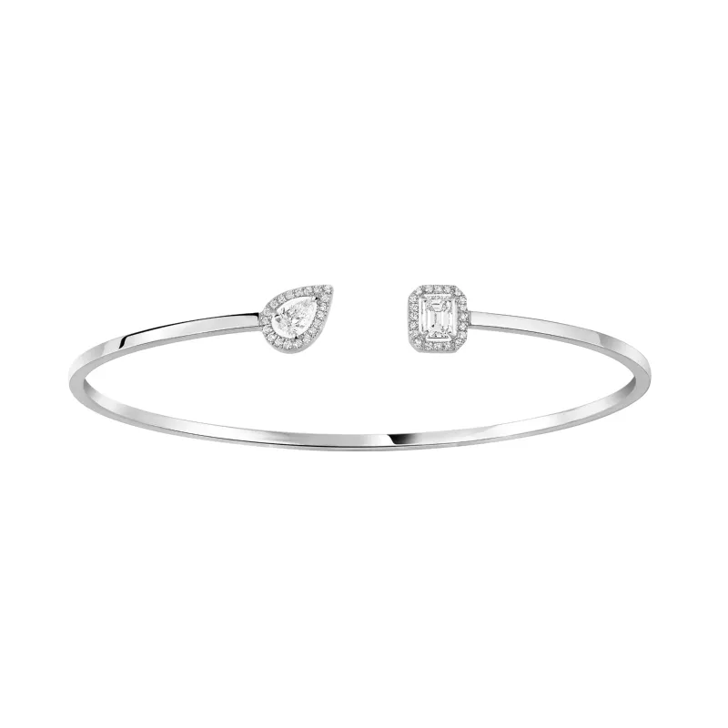 Messika White Gold Diamond Thin Bangle Bracelet My Twin Toi & Moi MEK28PU07222WG-M