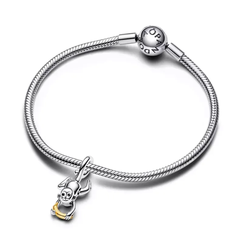 Pandora Conta Pendente Macaco em Dois Tons 763343C01