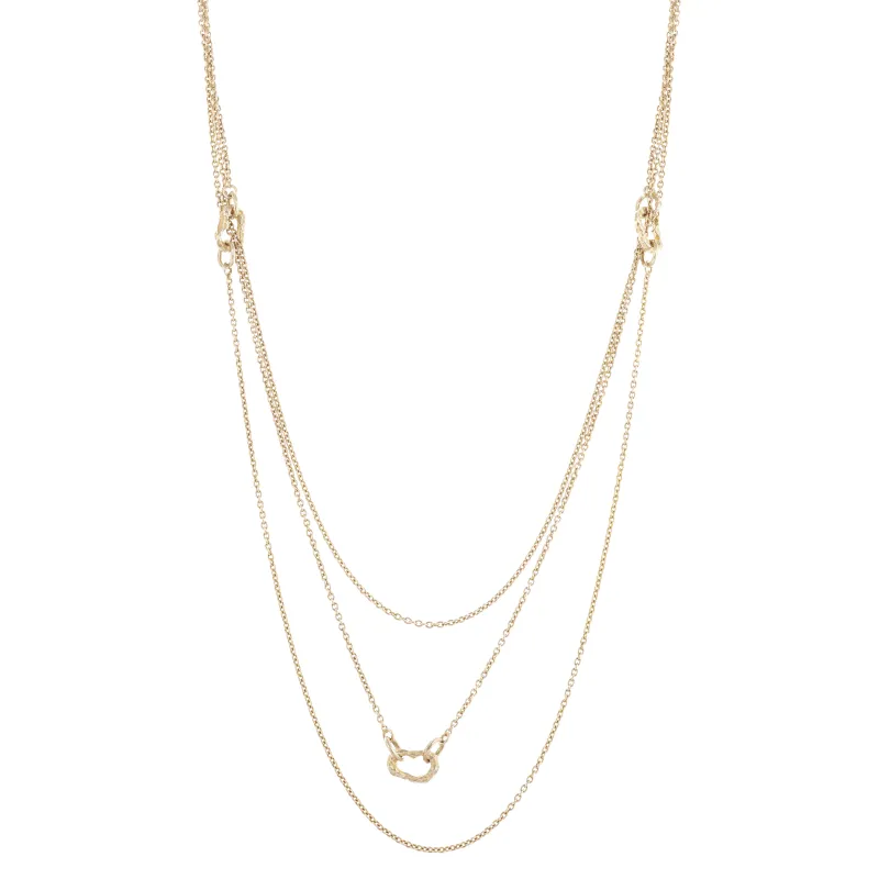 Marcolino Colar Prata Dourada 3 Fios CL50D163