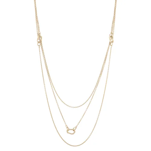 Image 3 Strands Golden Silver Necklace