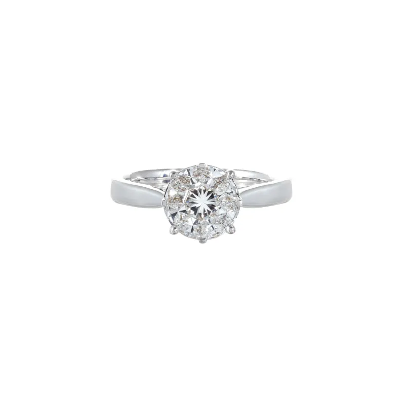 Marcolino Anel Ouro Branco com Diamantes FA1349-16