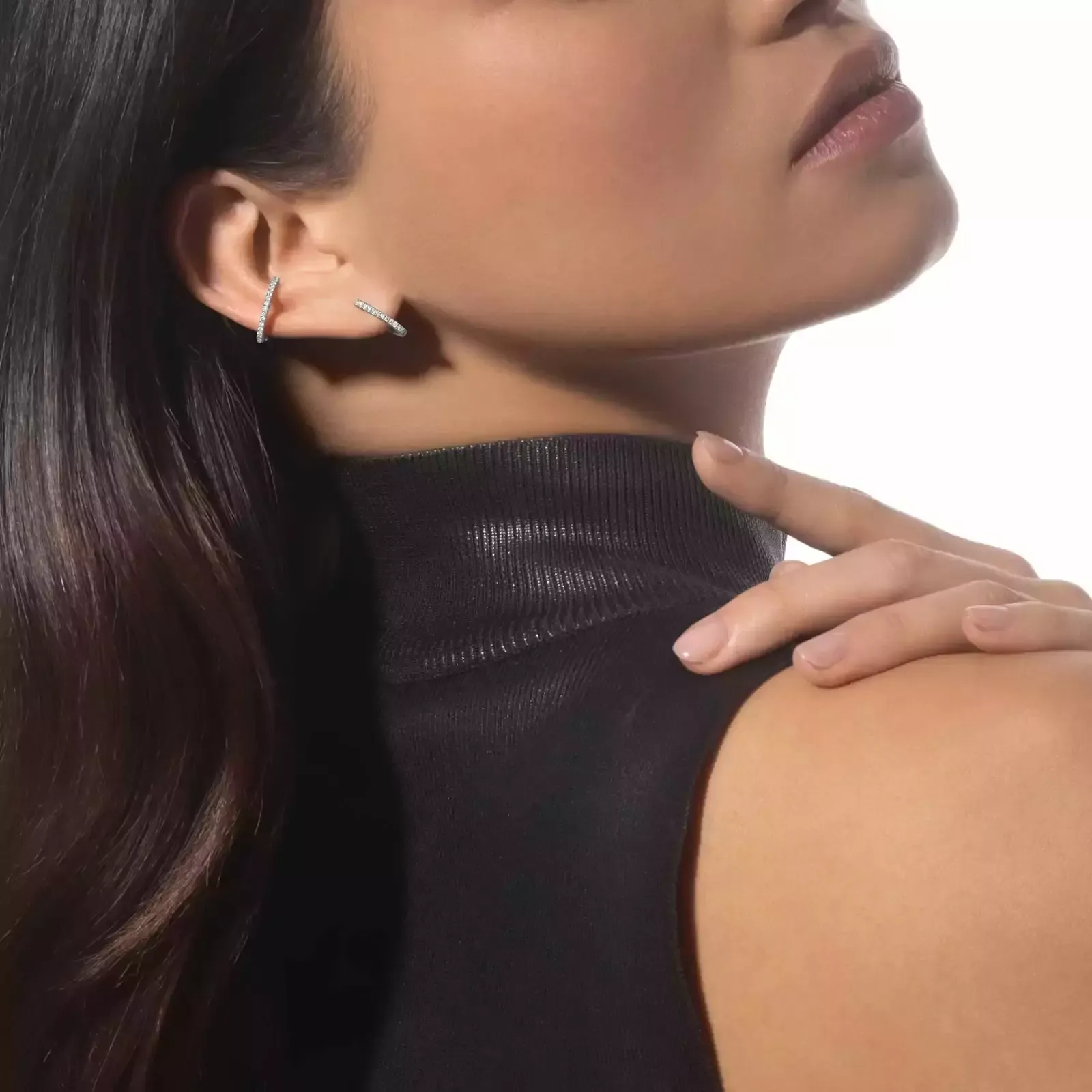 Imagem Brinco Único de Diamante em Ouro Branco Gatsby