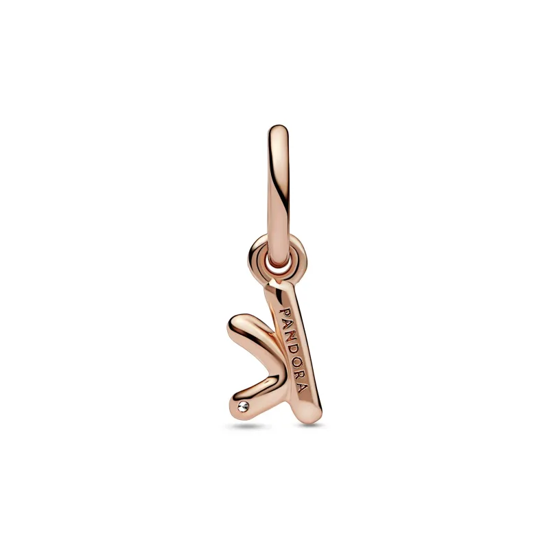 Pandora Letter k 14k rose gold-plated dangle with clear cubic zircon 782460C01