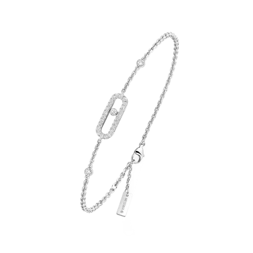 Pulseira Move Classique ouro branco com diamantes