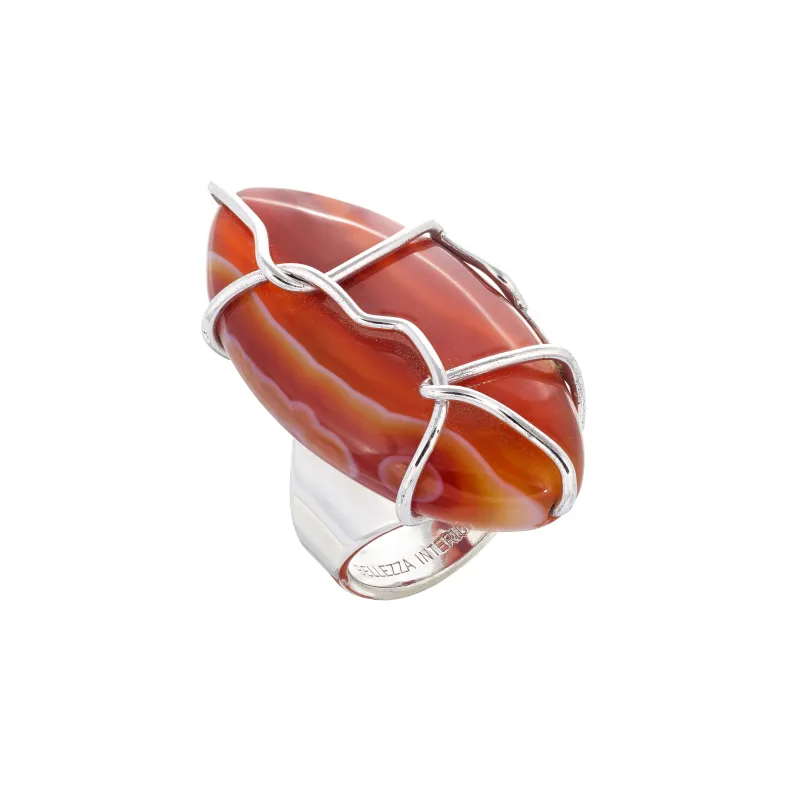 Marcolino Anel em Prata com Pedra A0571K