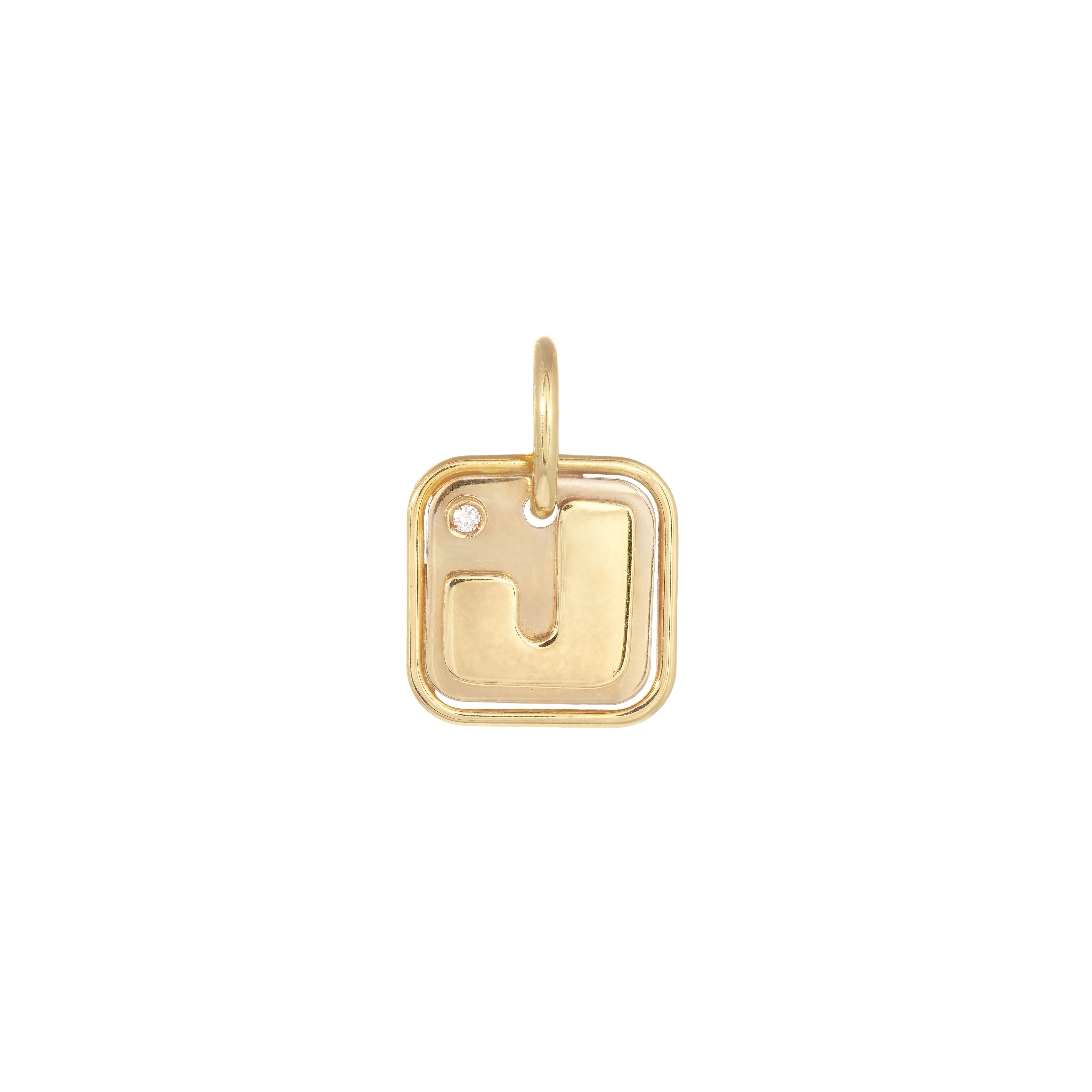 Image Bicolor Gold Letter Medal with Diamonds