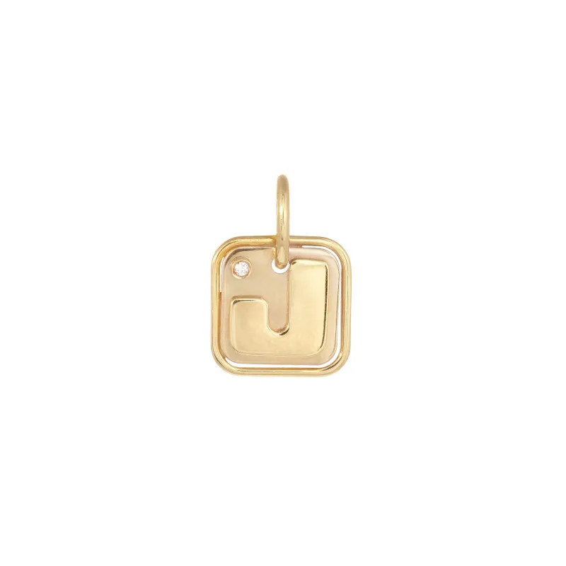 Marcolino Medalha Letra Ouro Bicolor com Diamantes 201666