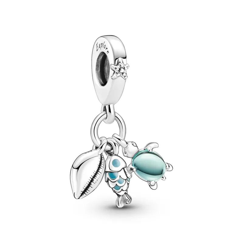 Pandora Pandora Fish, Sea Turtle & Conch Triple Dangle Charm 791697C01