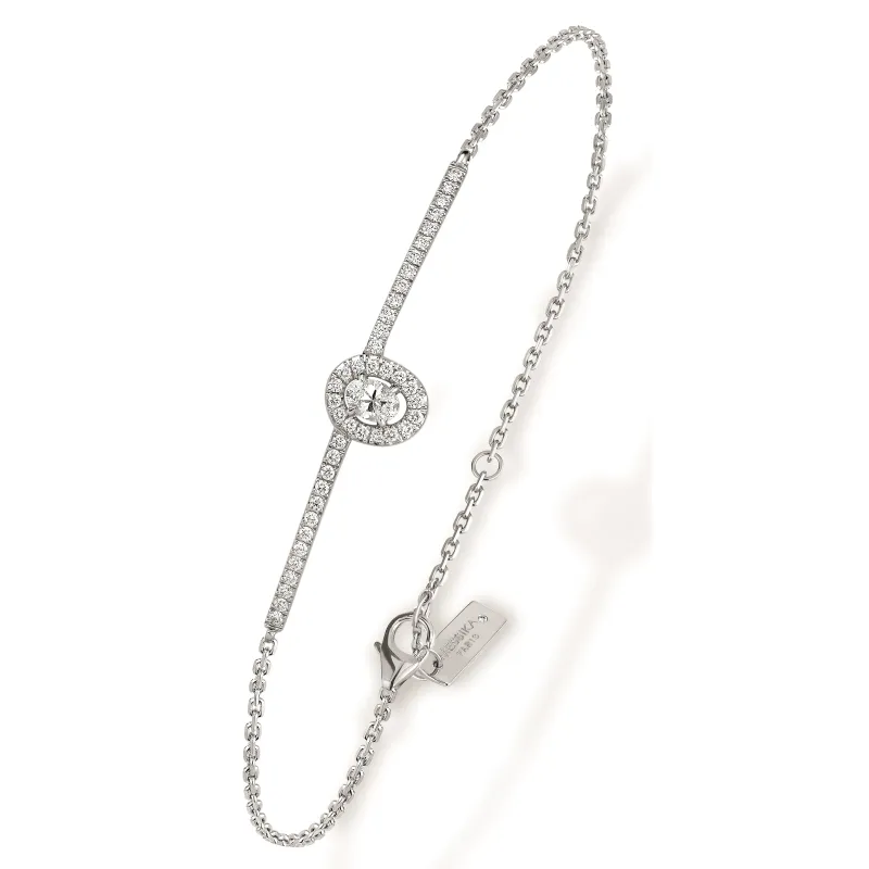 Messika Pulseira Glam Azone ouro branco com diamantes MEK.22.PU.6177.WG