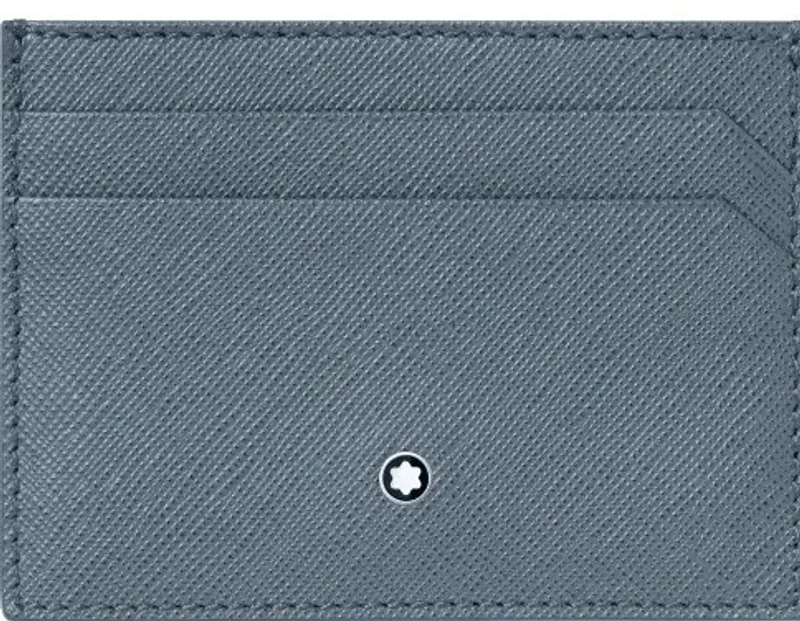 Montblanc Leather Sartorial Pocket 5CC Denim Blue 124189