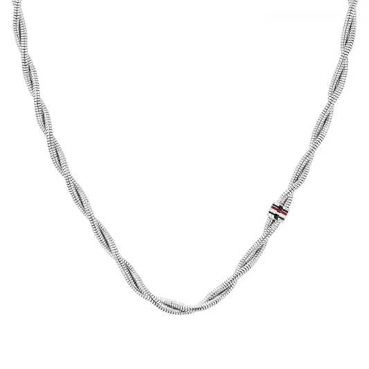 Tommy Hilfiger Braided Metal Silver Necklace 2780684