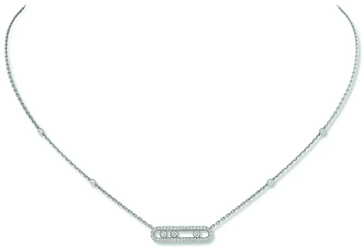 Imagem Colar Baby Move Classique ouro branco com diamantes