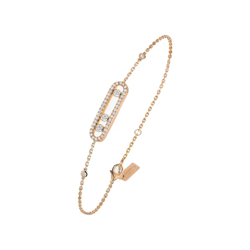 Messika Pulseira Baby Move Classique Ouro Rosa com Diamantes MEK.01.PU.04325.PG