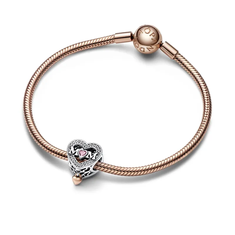 Pandora Two-tone Openwork Mum & Heart Charm 782653C01