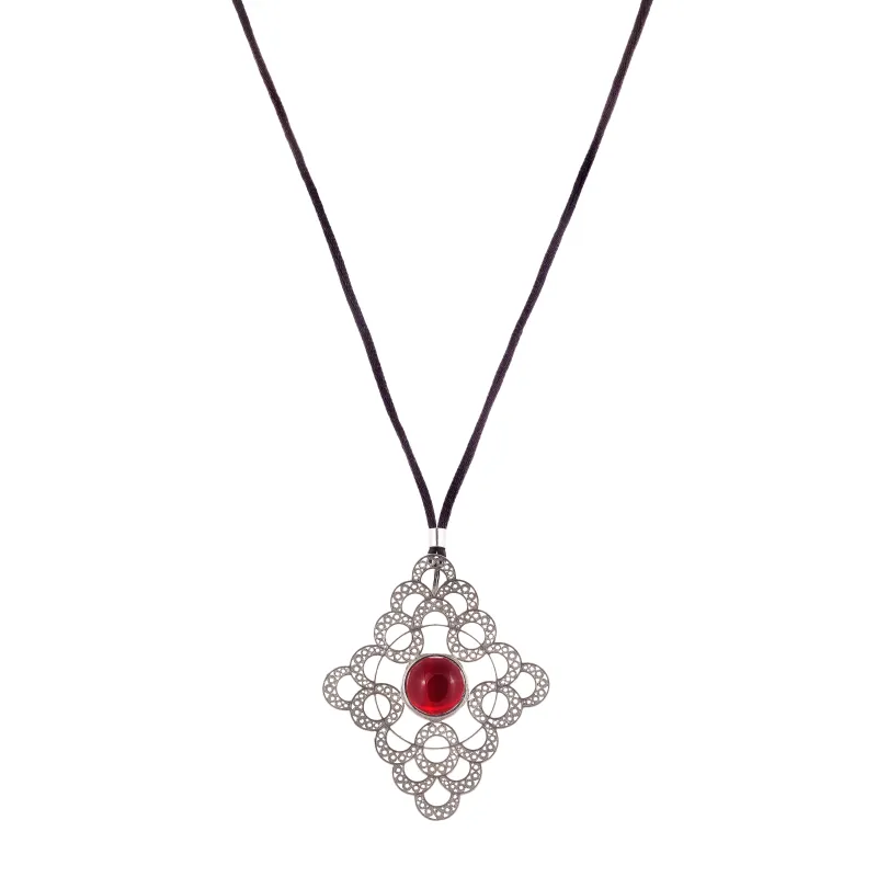 Marcolino Colar Filigrana em Prata Bordeaux 10CL-PB0032BO