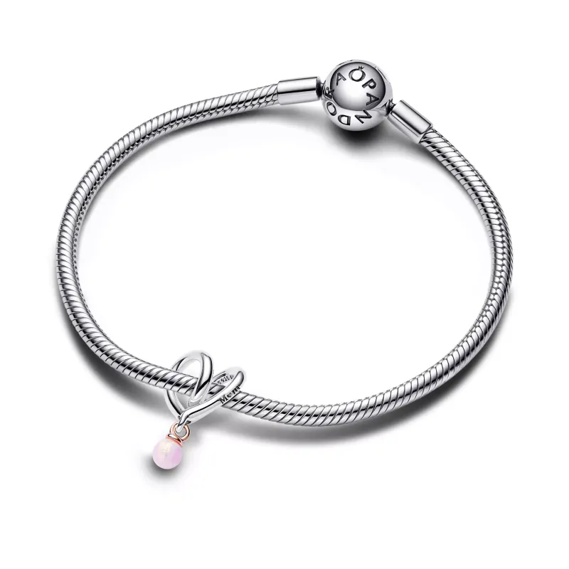 Pandora Wrapped heart sterling silver and 14k rose-gold plated charm 783242C01