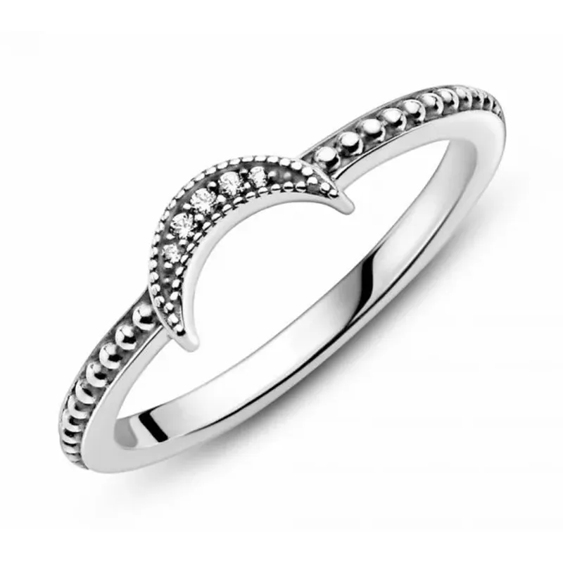 Pandora Crescent Moon Beaded Ring 199156C01-56
