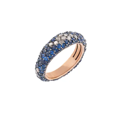Image Gold Wedding Ring with Saphires