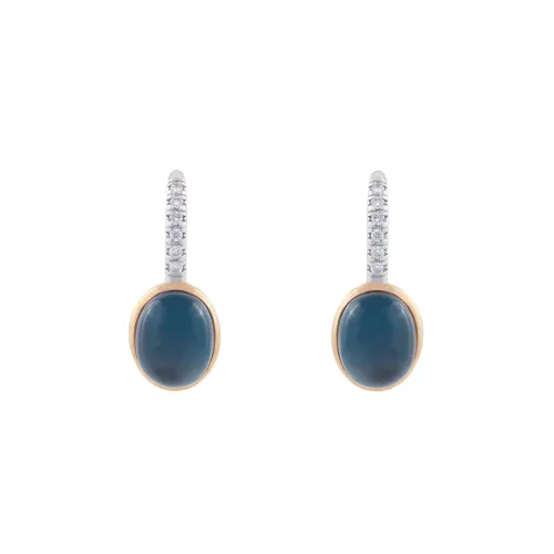 Image Leela Gold Earrings Blue Topaz