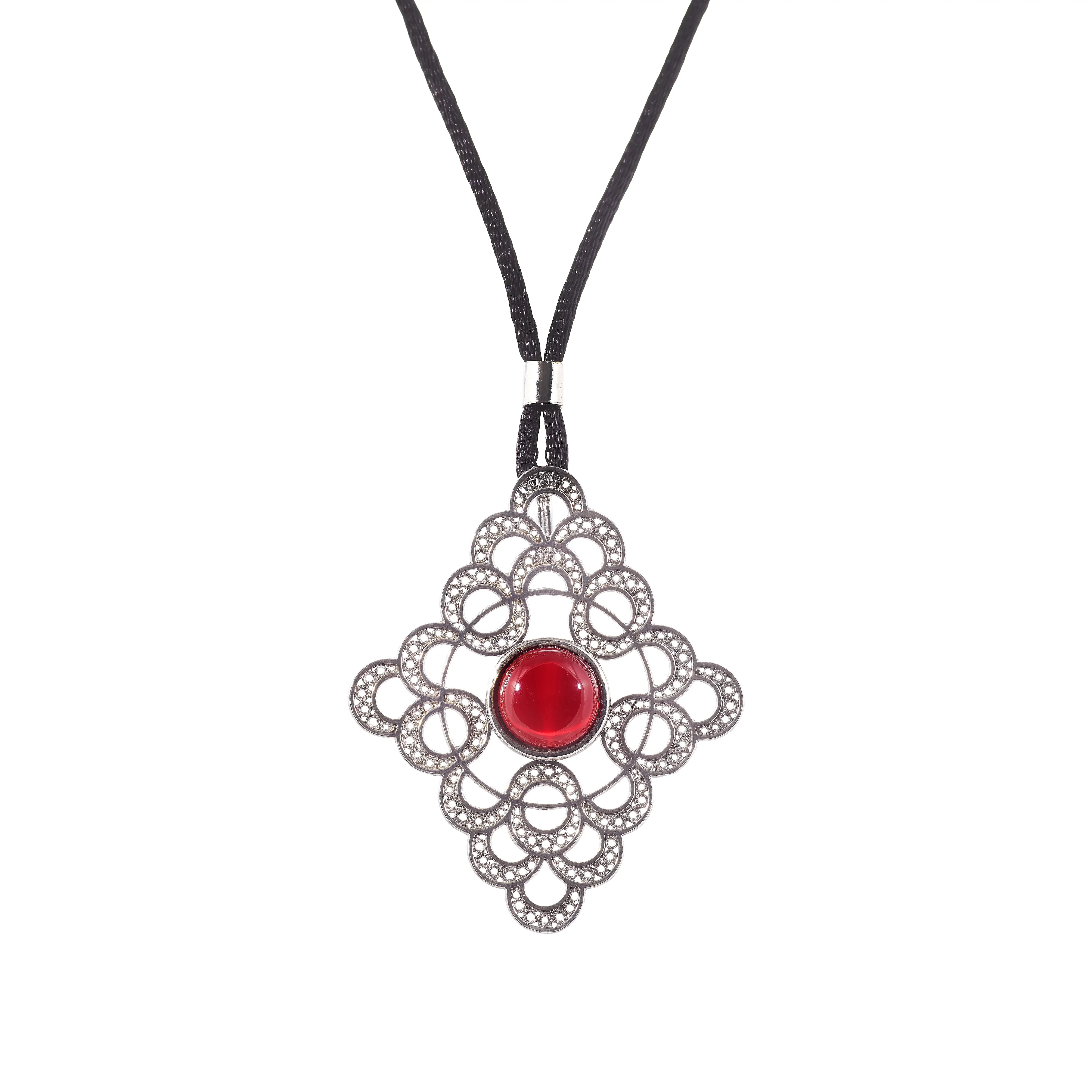 Colar Filigrana em Prata Bordeaux