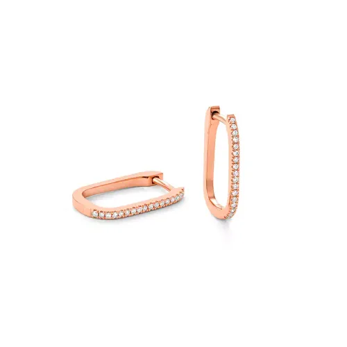 Imagem Argolas Ouro Rosa com Diamantes