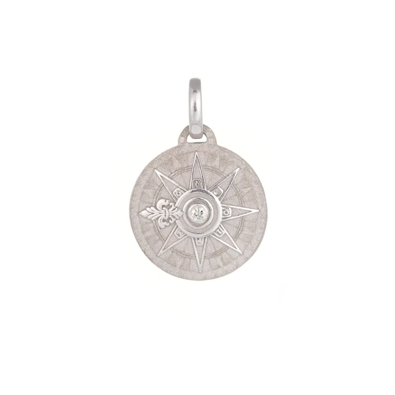 Marcolino Medalha Ouro Branco com Diamantes 203656