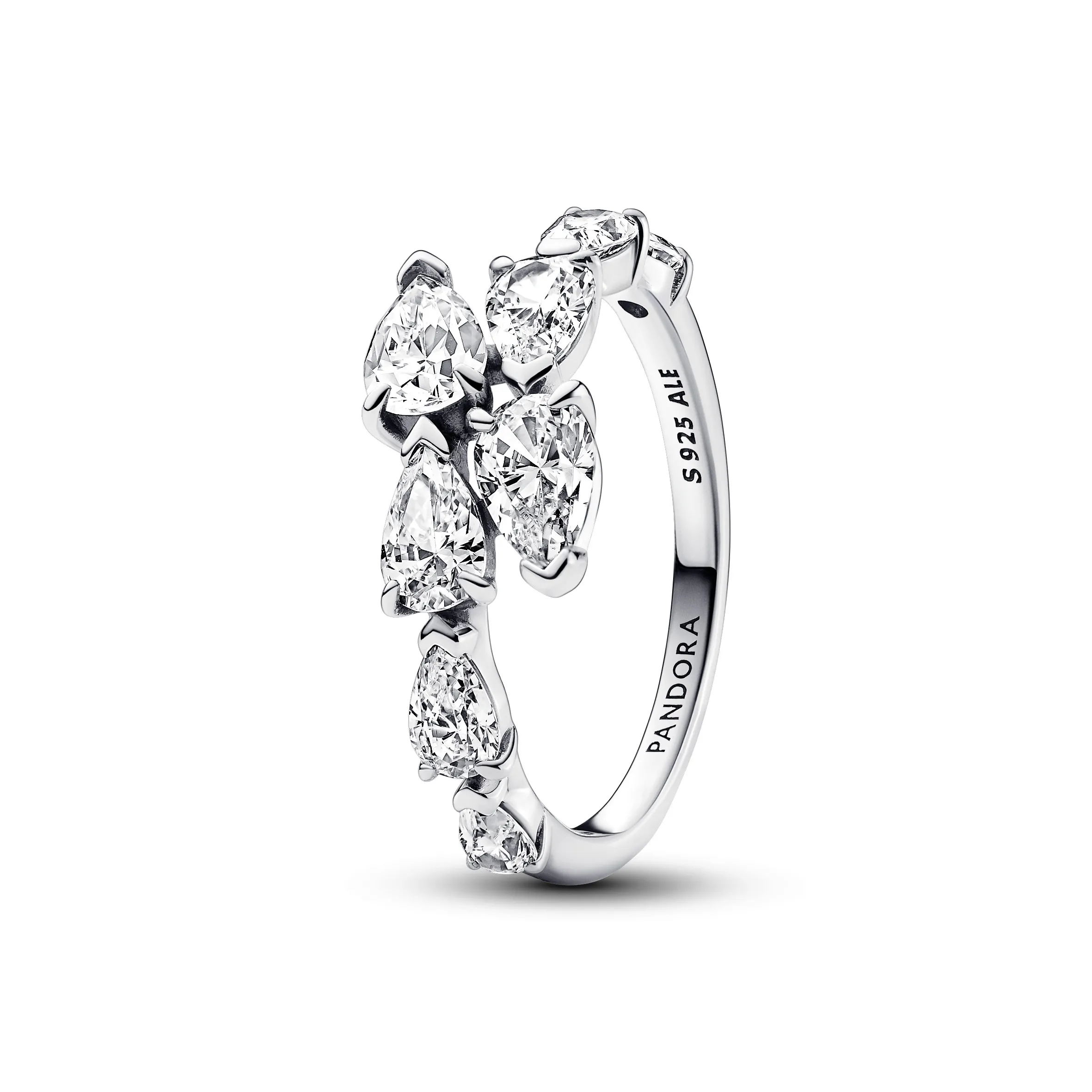 Silver ring with clear cubic zirconia shop