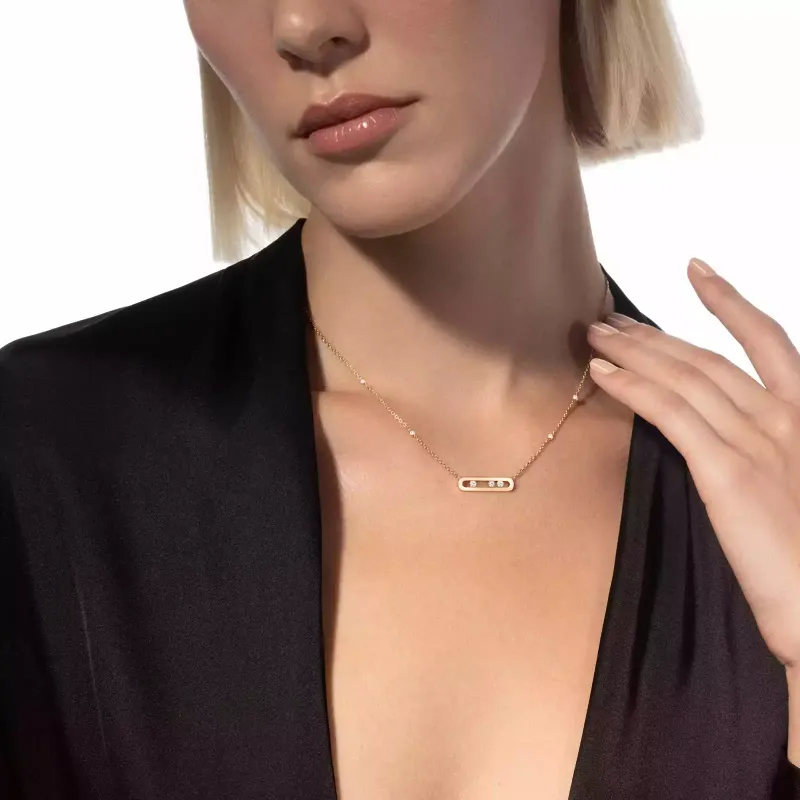 Messika Fio Baby Move Classique Ouro Amarelo com Diamantes MEK.01.FI.04323.YG