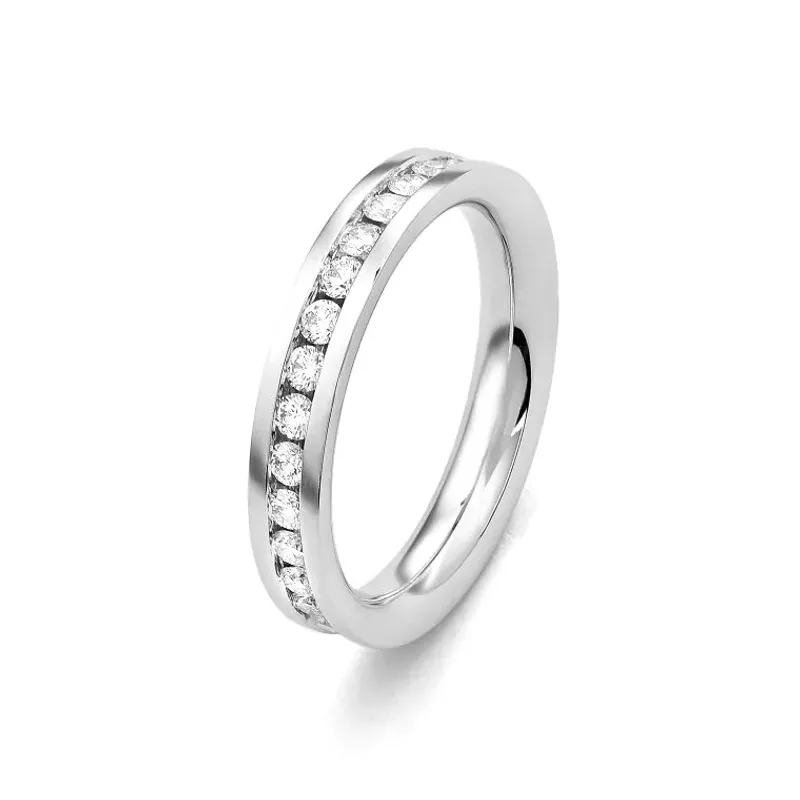 Marcolino Aliança Ouro Branco com Diamantes FAL8537-14