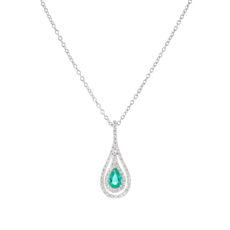 Marcolino Colar Ouro Branco Esmeralda 4767M/001