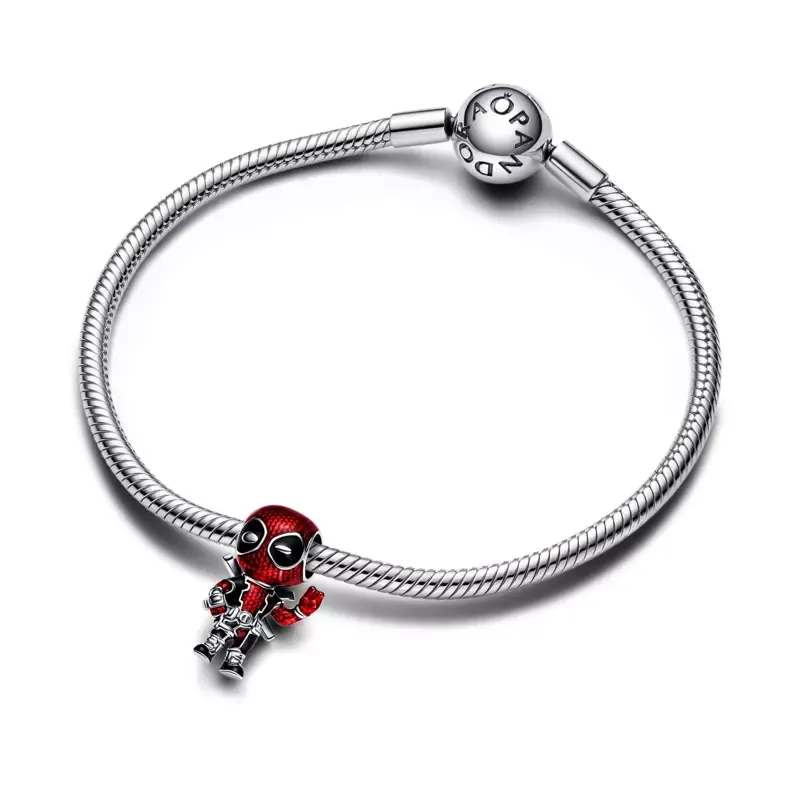 Pandora Marvel Deadpool sterling silver charm with red and black ena 793360C01