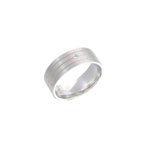 Aliança Ouro Branco com Diamantes