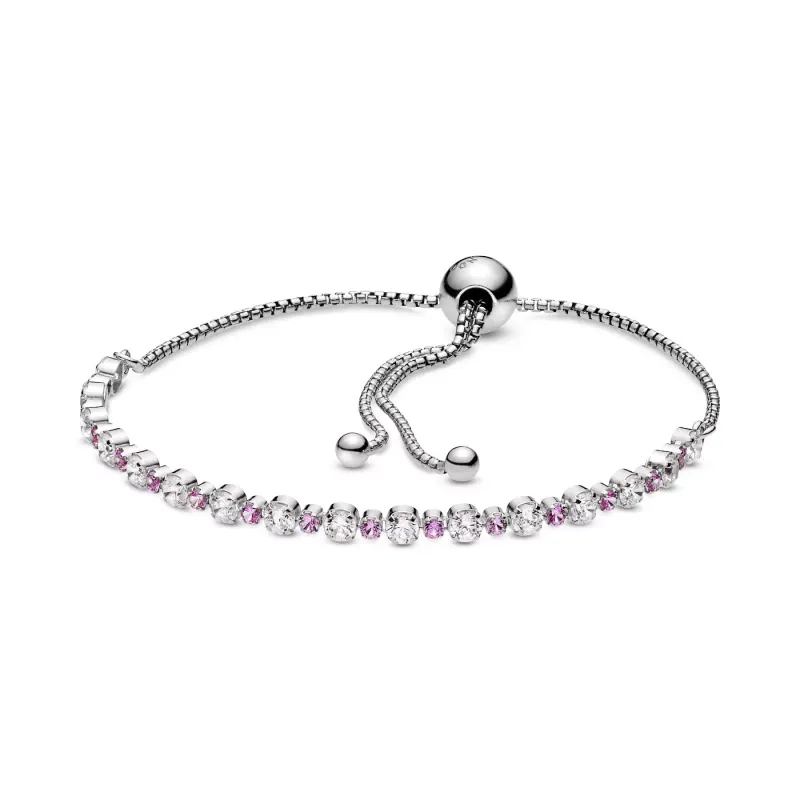 Pandora Pink & Clear Sparkle Slider Bracelet 598517C02-1