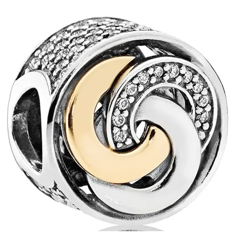 Pandora Conta Botão Círculos Interligados 792090CZ