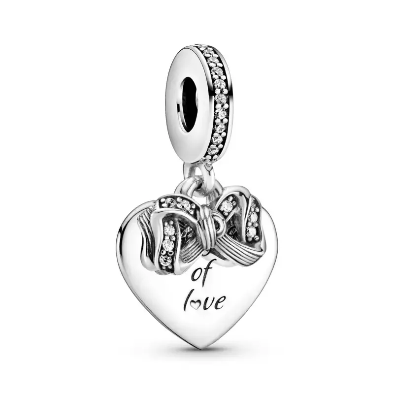 Pandora Bow & Love Heart Dangle Charm 799221C01