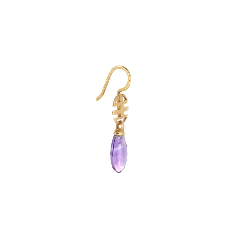 Mimi Yellow Gold Amethyst Earrings O032A0A