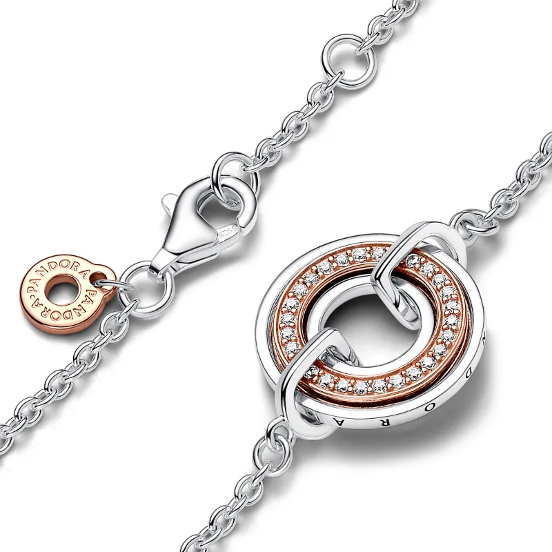 Pandora Pulseira Pandora signature Dois Tons & Pavé 582741C01-18
